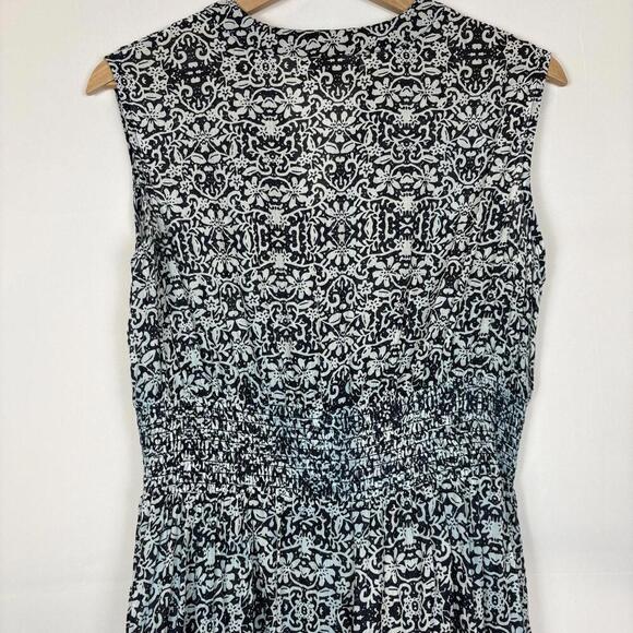 Chelsea & Theodore 100% Cotton Printed Summer Midi Dress w/Smocked Waist Size: L - Picture 7 of 8
